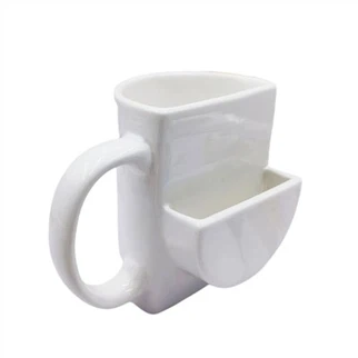Cana cu biscuiți din ceramică albă