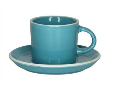 Cea de ceai ceramică și set de farfurie