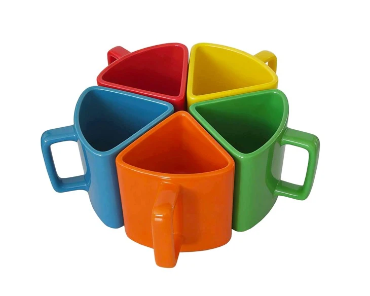 Colorful Triangular Ceramic Cup manufacturers