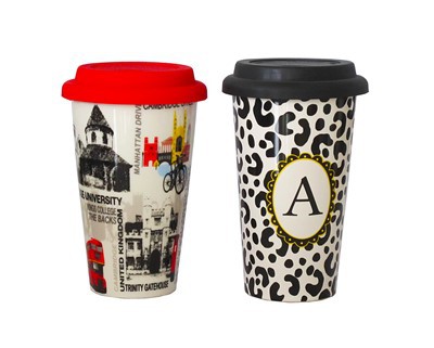Cana de cafea din ceramica cu capac din silicon
